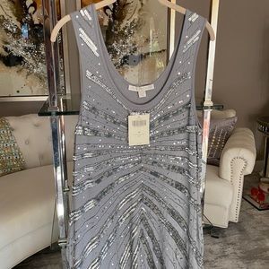 Boston Proper Burst Of Sequin Embellished Tank Top